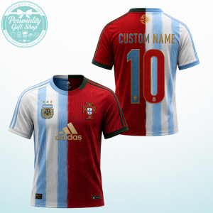 Argentina x Portugal World Cup 2026 Split Soccer Jersey Personalized Shirt 5 Argentina x Portugal World Cup 2026 Split Soccer Jersey Personalized Shirt